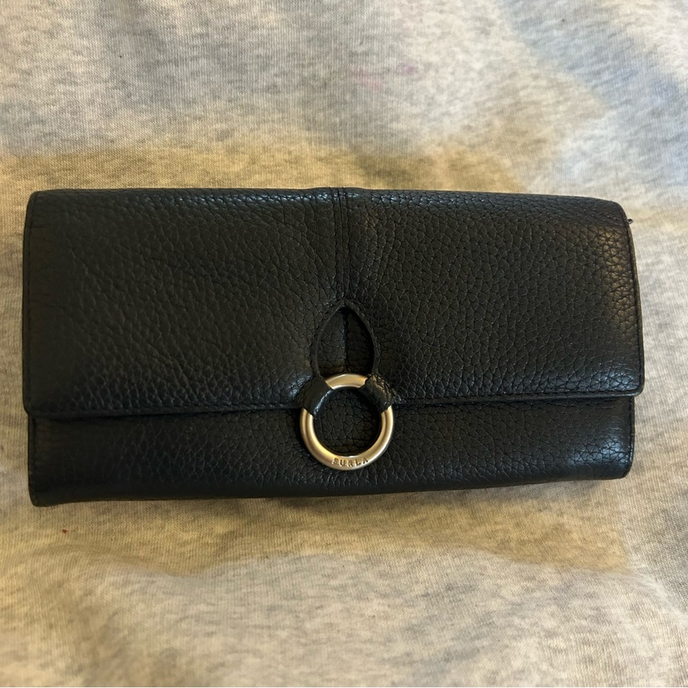 Furla Navy Blue Leather Long Wallet